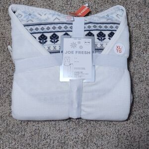 Joe Fresh White Pajama Set with Blue Accents